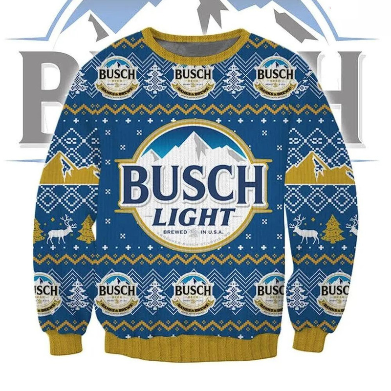 Busch Light Ugly Christmas Sweater A Christmas Gift For Beer Lovers