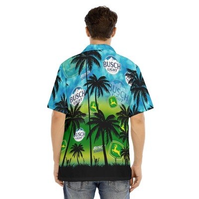 John Deere Busch Light For The Farmers Palm Tree Island Hawaiian Shirt