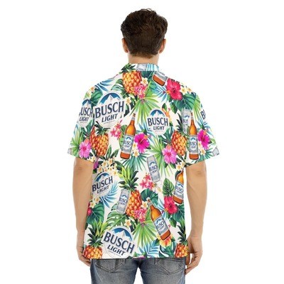 Busch Light Hawaiian Shirt Color Tropical Flora Fruit Gift For Summer Lovers