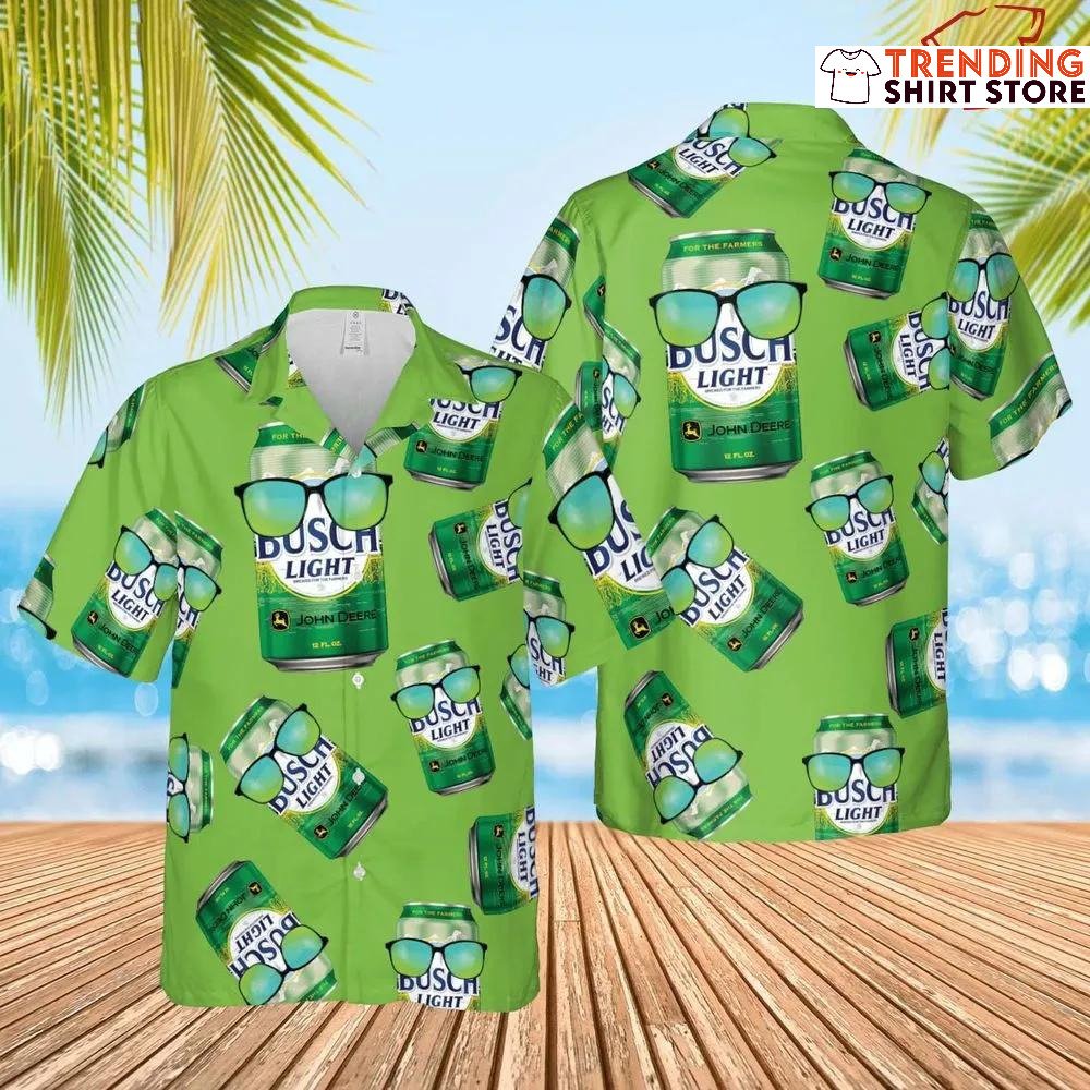 Funny Cool John Deere Busch Light Hawaiian Shirt For Beer Lovers