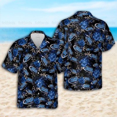 Bud Light Hawaiian Shirt Mysterious Blue Flowers In The Dark