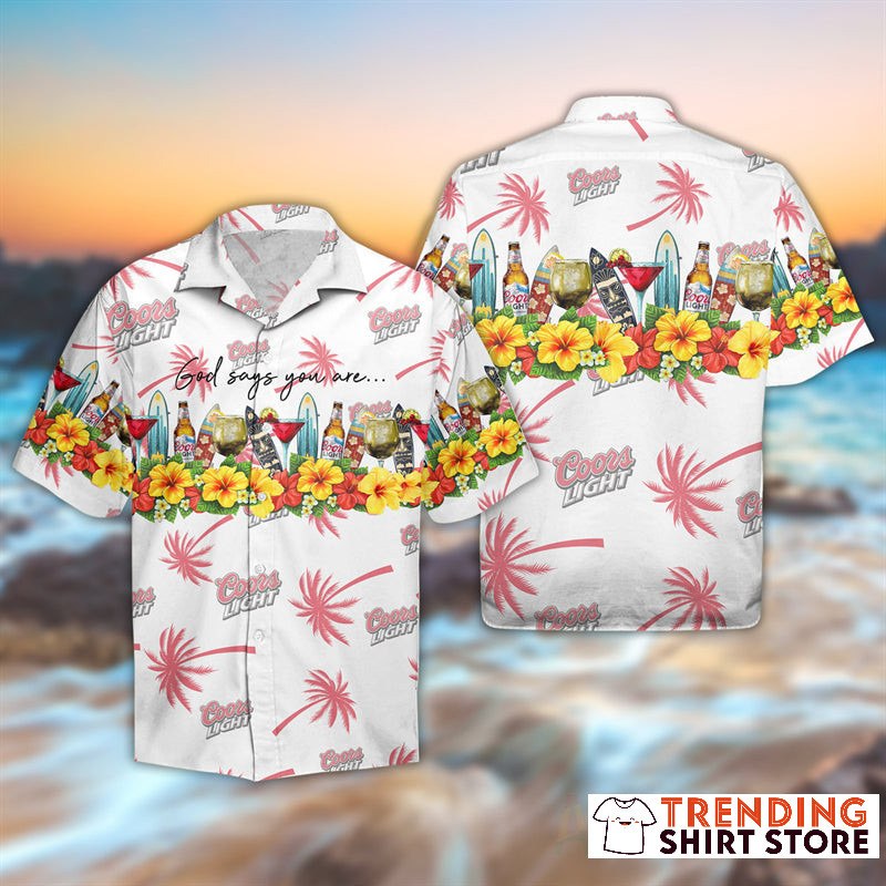 Coors Light Hawaiian Shirt Tropical Flora Fruit Gift For Surfing Lovers