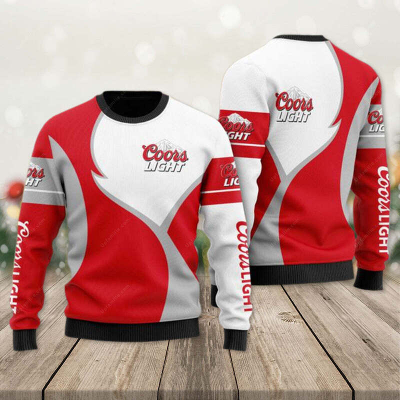 Basic Red And White Coors Light Ugly Christmas Sweater