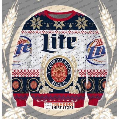 A Fine Pilsner Beer Logo Miller Lite Ugly Sweater