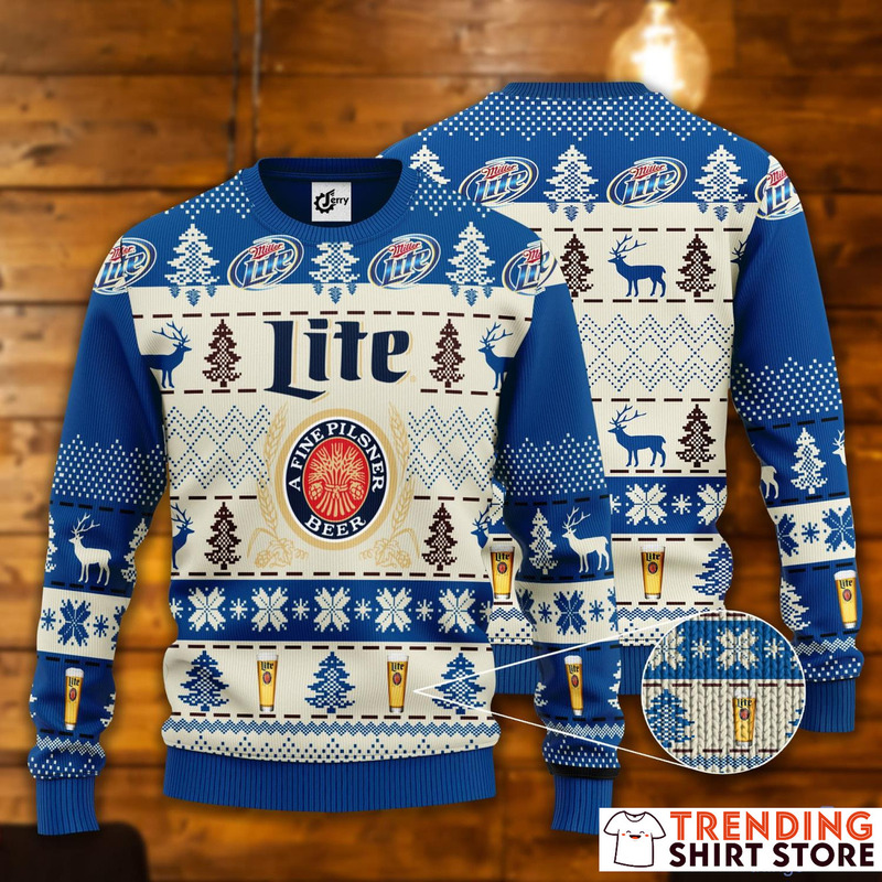 Miller Lite Ugly Sweater A Fine Pilsner Beer Christmas Gift