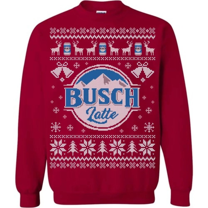 Red Busch Latte Christmas Sweater Gift For Beer Lovers