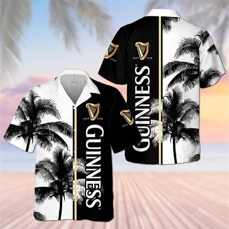 Vintage Guinness Hawaiian Shirt Palm Island Beach Lovers Gift Vintage Guinness Hawaiian Shirt Palm Island Beach Lovers Gift