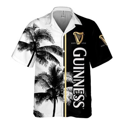 Vintage Guinness Hawaiian Shirt Palm Island Beach Lovers Gift