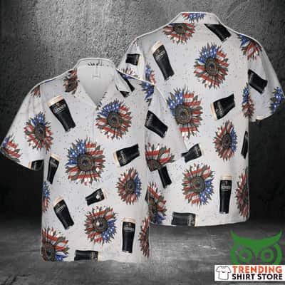 Guinness Hawaiian Shirt US Sunflowered 4th Of July Independence Day