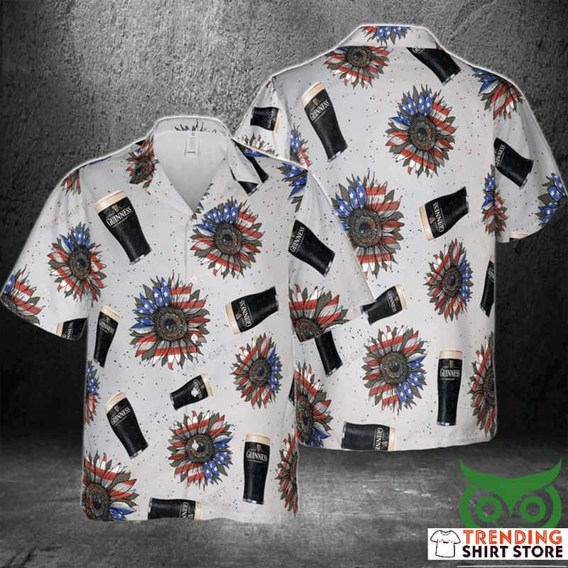 Guinness Hawaiian Shirt US Sunflowered 4th Of July Independence Day Guinness Hawaiian Shirt US Sunflowered 4th Of July Independence Day