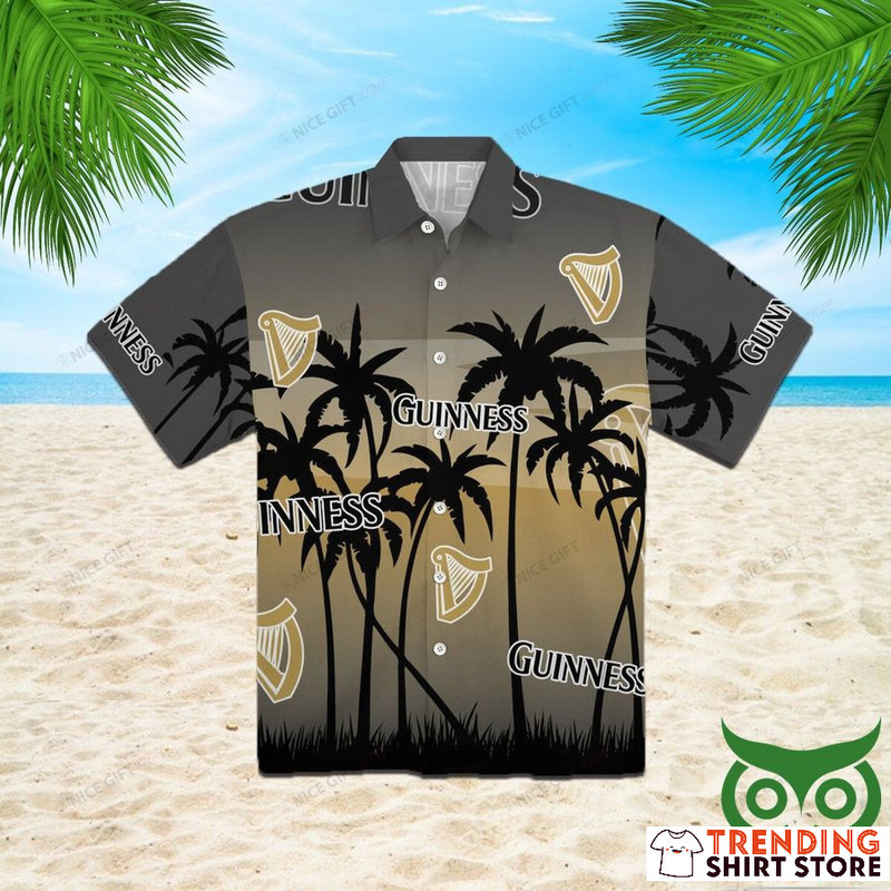 Vintage Guinness Hawaiian Shirt Sunset Birthday Gift For Beach Lovers