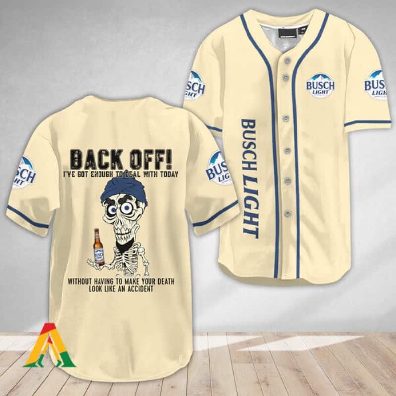 Black Skull Busch Light Baseball Jersey Shirt For Men And Women