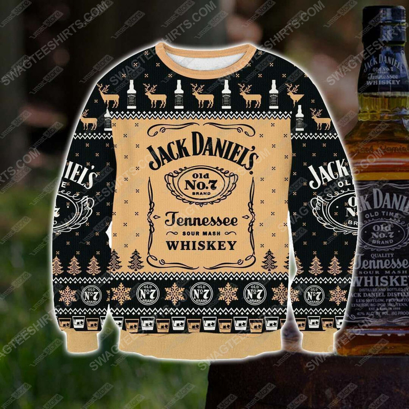 Vintage Jack Daniels Ugly Christmas Sweater Tennessee Sour Mash Whiskey