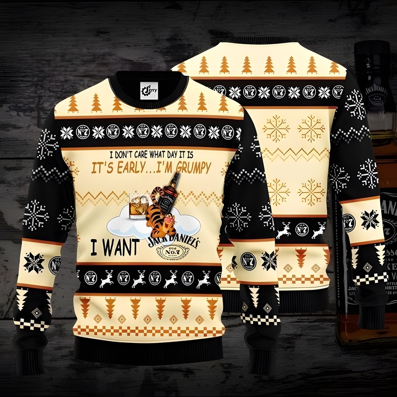 Disney Tigger Wants Jack Daniels Ugly Christmas Sweater