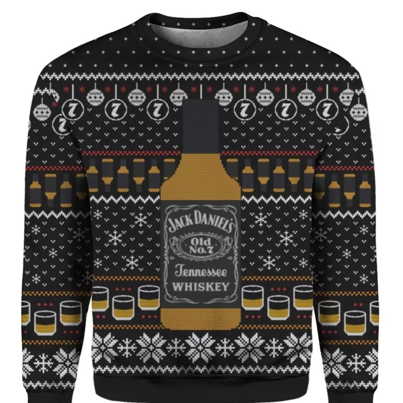 Jack Daniels Tennessee Whiskey Ugly Christmas Sweater For Wine Drinkers