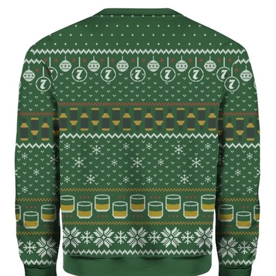 Green Jack Daniels Tennessee Whiskey Ugly Christmas Sweater