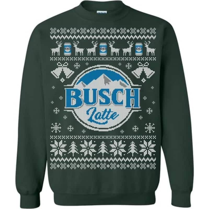 Green Busch Latte Christmas Sweater For Beer Drinkers