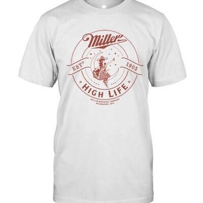Miller High Life T-Shirt Basic Girl In The Moon