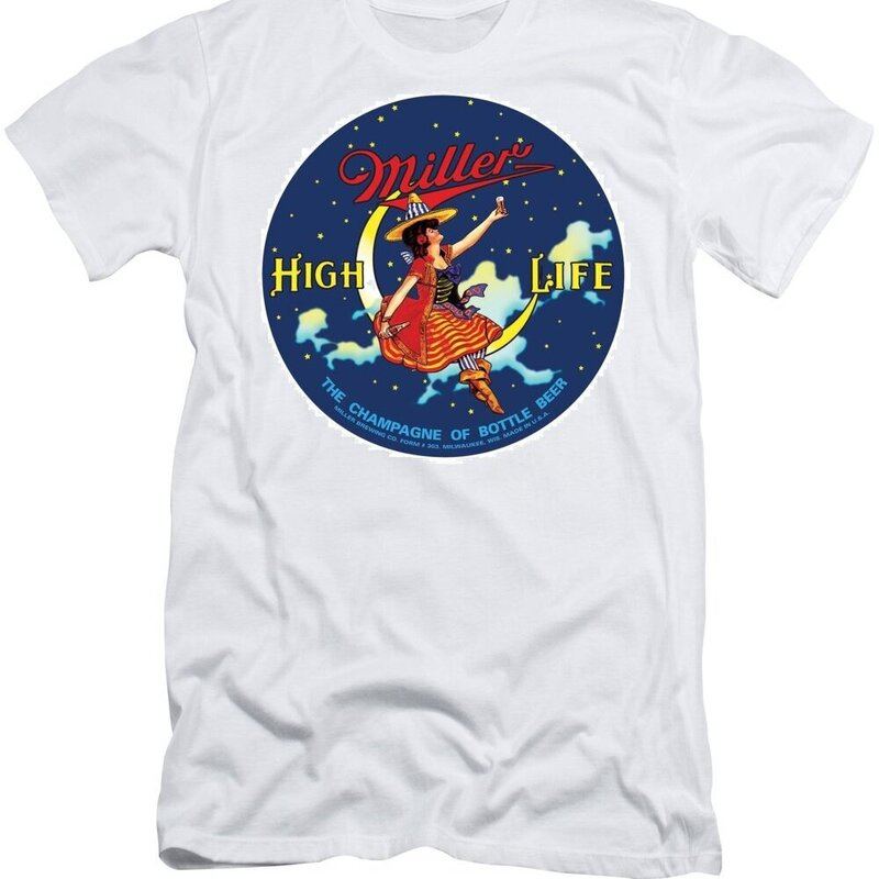 Miller High Life T-Shirt Girl In The Moon The Champion Of Bottle Beers