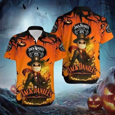 Jack Skellington Halloween Jack Daniels Hawaiian Shirt