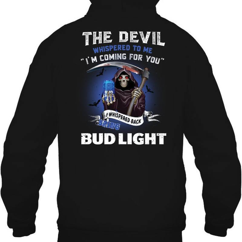 Funny Devil Whispers And Brings Bud Light Hoodie