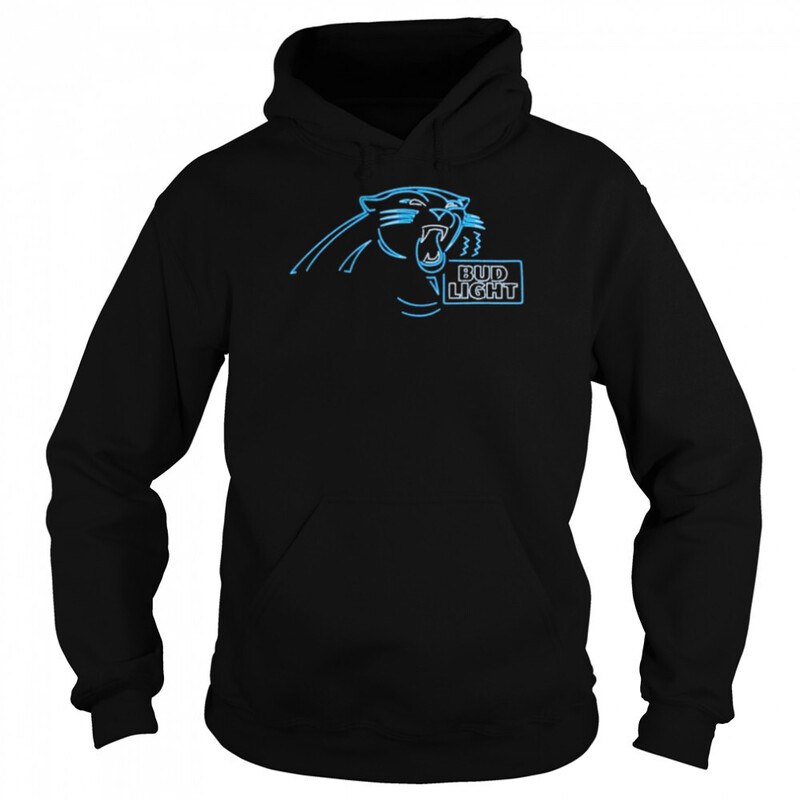 Bud Light Hoodie Blue Neon Carolina Panthers NFL