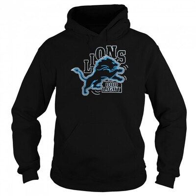 Blue And White Neon Detroit Lions NFL Bud Light Hoodie