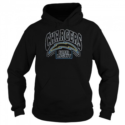Blue Yellow And White Neon Los Angeles Chargers NFL Bud Light Hoodie