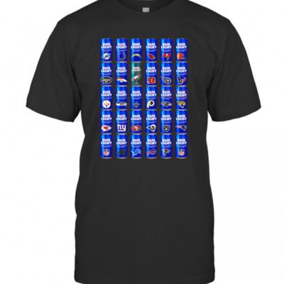 Bud Light T-Shirt NFL Logos For Football Fans
