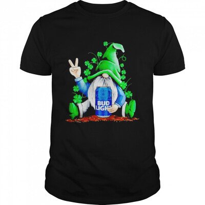 Gnomie Loves Bud Light Beer St. Patrick‘s Day T-Shirt