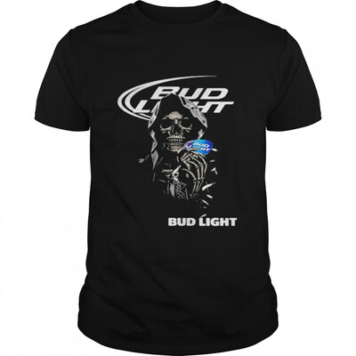 Horror Skull And Bud Light Beer T-Shirt