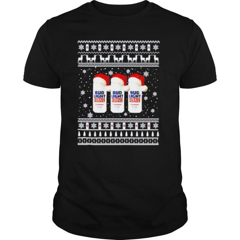 Bud Light Seltzer T-Shirt Three Christmas Cans For Beer Lovers
