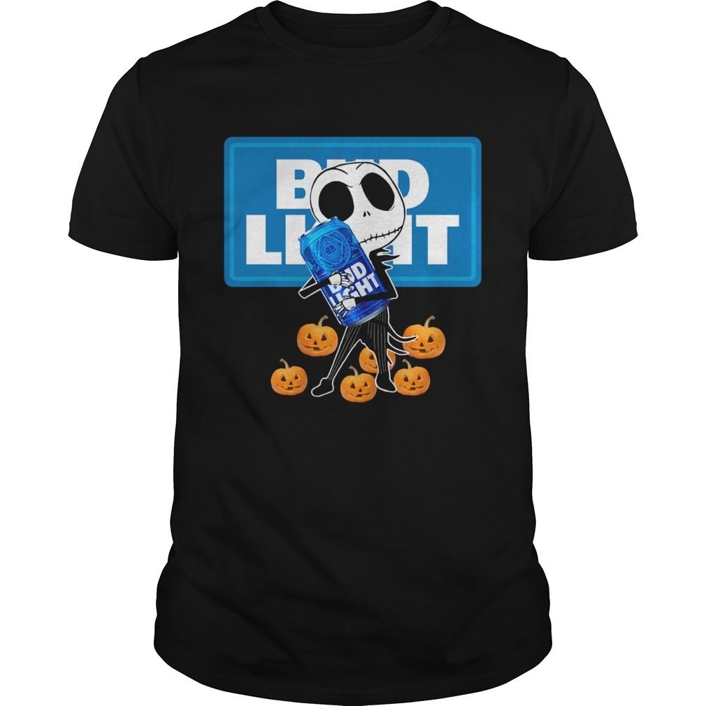 Halloween Jack Skellington Loves Bud Light T-Shirt