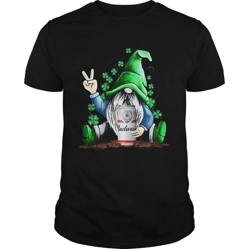 St. Patrick's Day Gnome Loves Budweiser T-Shirt