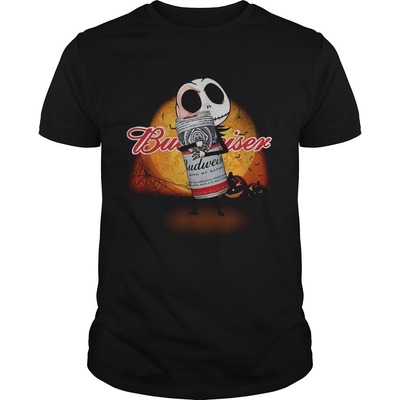 Halloween Jack Skellington Loves Budweiser Beer T-Shirt