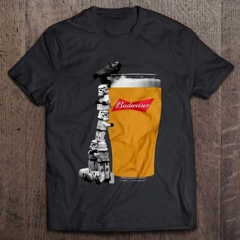 Star Wars Darth Vader And Stormtrooper With Budweiser Beer T-Shirt