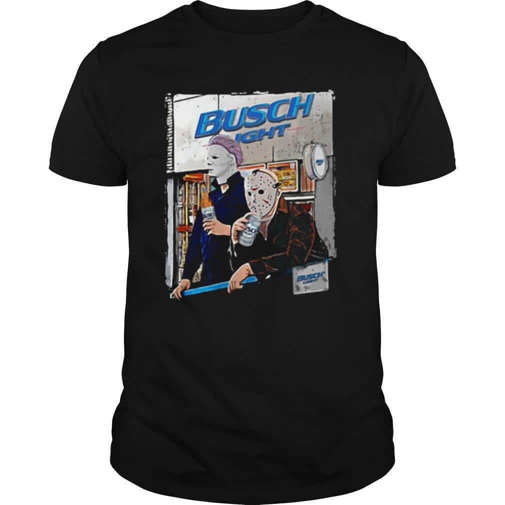 Michael Myers And Jason Voorhees Love Busch Light T-Shirt