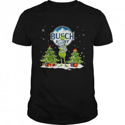 Funny Grinch Loves Busch Light T-Shirt And Christmas Tree