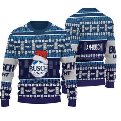 Santa Clause Busch Light Ugly Christmas Sweater