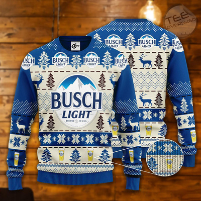 Busch Light Beer Ugly Christmas Sweater Gift For Beer Lovers