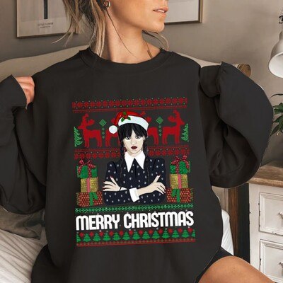 Wednesday Addams Merry Christmas T-Shirt