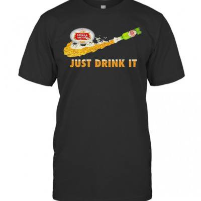 Stella Artois T-Shirt Just Drink It Nike Parody