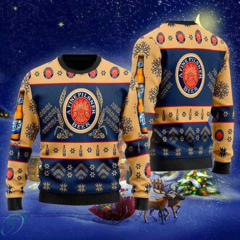 Miller Lite Ugly Sweater Gift For Beer Lovers