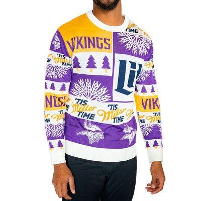Vikings Miller Lite It's Miller Time Ugly Sweater