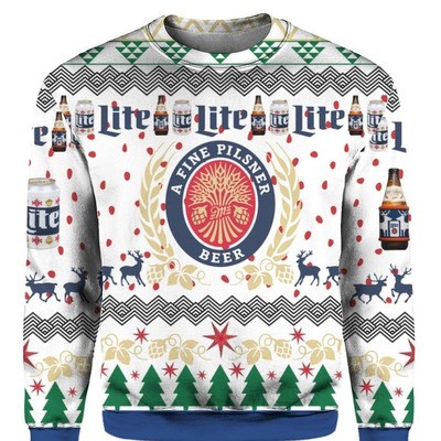 Miller Lite Ugly Sweater A Fine Pilsner Beer Christmas Gift For Beer Lovers
