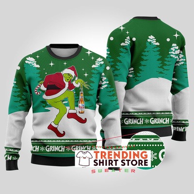 Funny Grinch Stealing Coors Light Beer Ugly Christmas Sweater