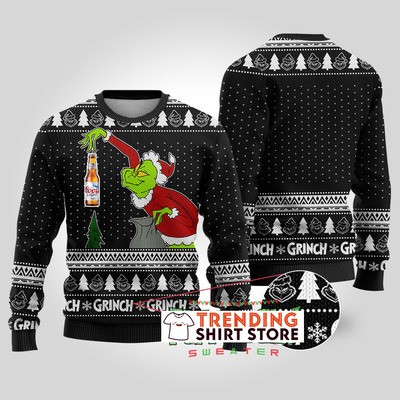 Funny Black Grinch Coors Light Ugly Christmas Sweater