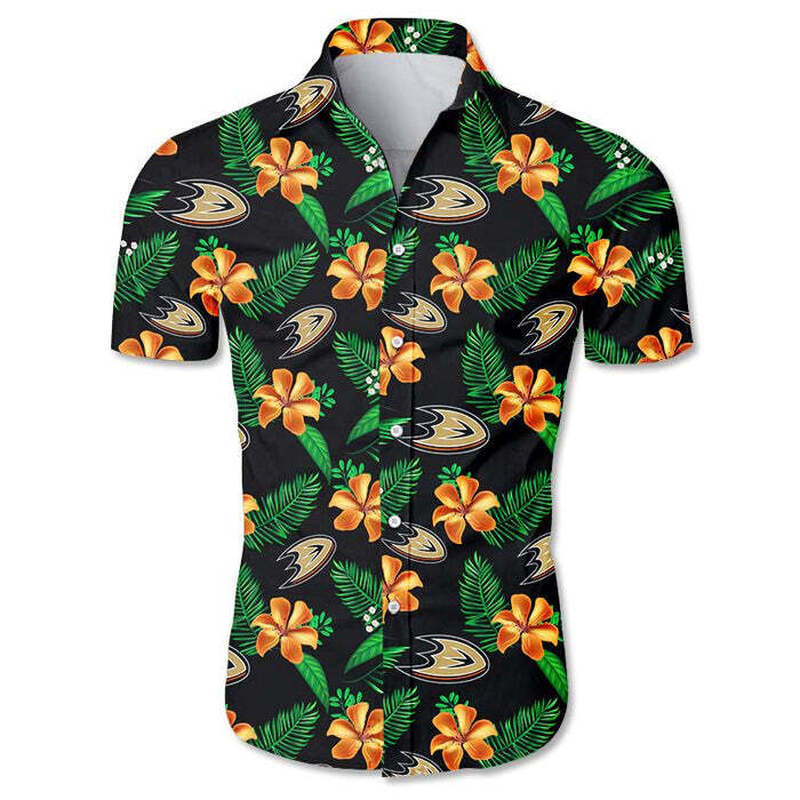 Tropical Flora Anaheim Ducks Hawaiian Shirt For Hockey Lovers