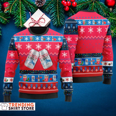 Coors Light Beer Snowflake Pattern Ugly Christmas Sweater