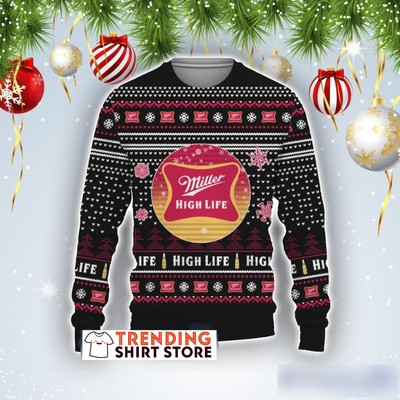 Miller High Life Christmas Sweater Gift For Beer Lovers